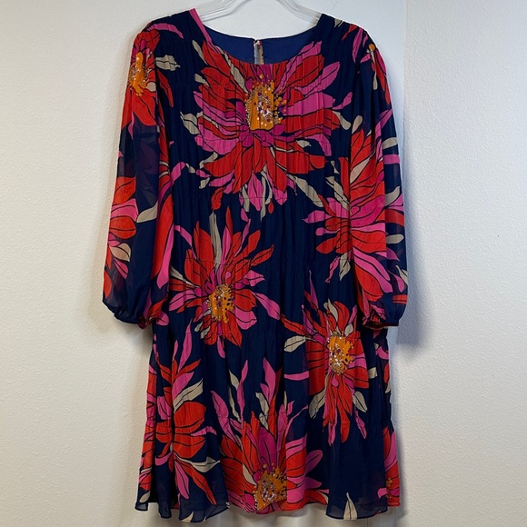 Trina Turk Silvery Dress Mini Length Floral Print Multi Women's Size XL - Picture 3 of 6